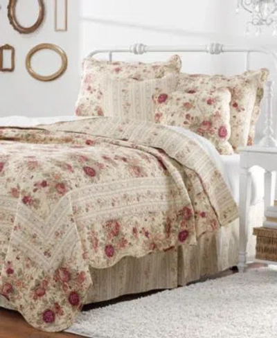 Greenland Home Fashions Antique Rose 100 Cotton Reversible 5 Pc. Quilt Sets In Neutral