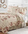 Greenland Home Fashions Antique Rose 100% Cotton Reversible 5 Piece Quilt Set, King In Ecru