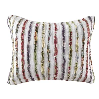 Greenland Home Fashions Bella Ruffle Sham In Ivory
