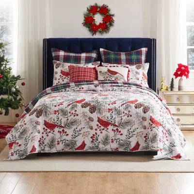 Greenland Home Fashions Cardinal Plaid Red 2-piece Twin Size Quilt Set, 68x88 Inch In Multi