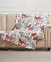 Greenland Home Fashions Cardinal Plaid Winter Wonderland Reversible Throw, 50" X 60" In Multi