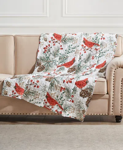 Greenland Home Fashions Cardinal Plaid Winter Wonderland Reversible Throw, 50" X 60" In Multi