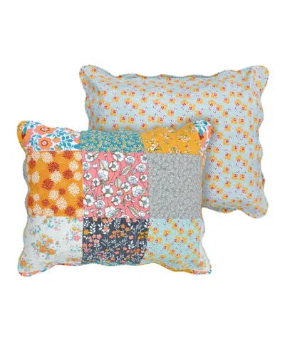 Greenland Home Fashions Carlie Calico Sham, King In Turquoise