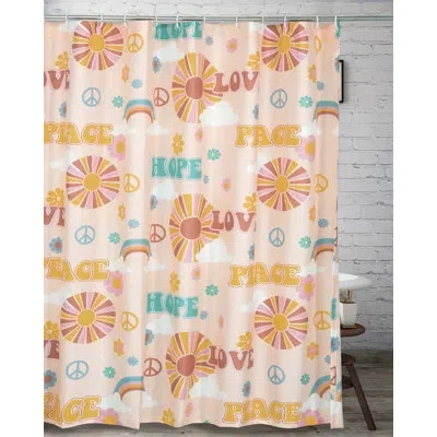 Greenland Home Fashions Cassidy Shower Curtain – 72×72 Inch Microfiber Bathroom Decor In Pink;orange