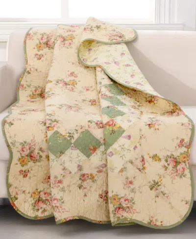 Greenland Home Fashions Cotton Reversible Quilted Throw, 50" X 60" In White