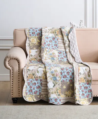 Greenland Home Fashions Cotton Reversible Quilted Throw, 50" X 60" In Multi French Country