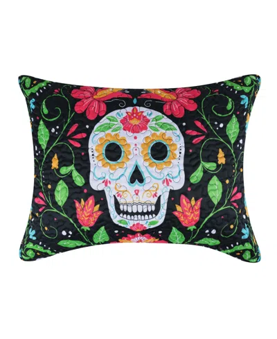Greenland Home Fashions Day Of The Dead Lightweight Sham, Standard In Multi