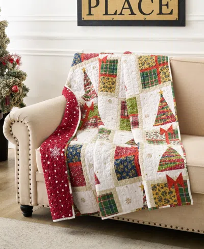 Greenland Home Fashions Deck The Halls Novelty Christmas Holiday Reversible Throw, 50" X 60" In Multi