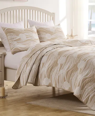 Greenland Home Fashions Dover Reversible Matelasse 3-pc. Coverlet Set, Full/queen In Brown