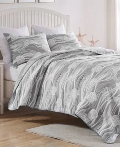 Greenland Home Fashions Dover Reversible Matelasse Coverlet Sets In Tidal Blue