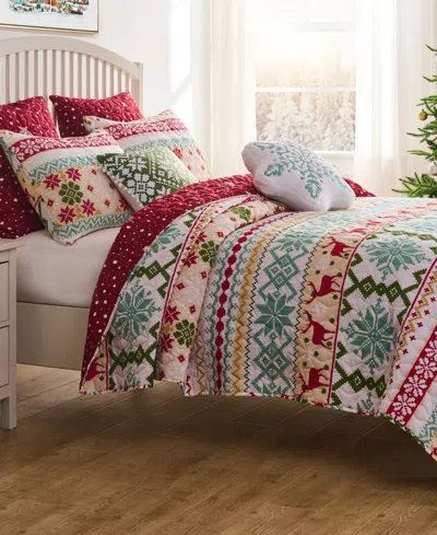 Greenland Home Fashions Fair Isle Snow 2-pc. Quilt Set, Twin In White