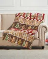 Greenland Home Fashions Gingerbread Lane Novelty Holiday Reversible Throw, 50" X 60" In Red