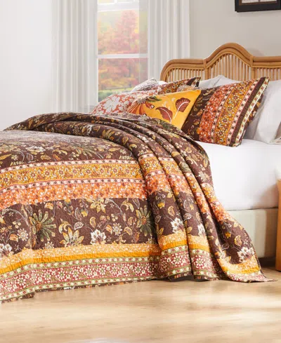 Greenland Home Fashions Audrey Classic 3-pc. Bedspread Set, Queen In Chocolate