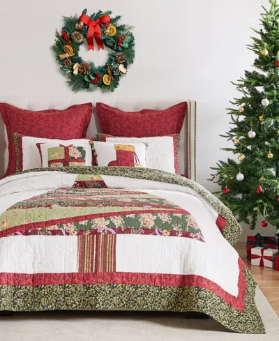 Greenland Home Fashions Christmas Tree Holiday 3-pc. Quilt Set, Full/queen