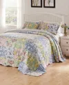 Greenland Home Fashions Emma Floral Print 3-pc. Bedspread Set, Queen In Gray