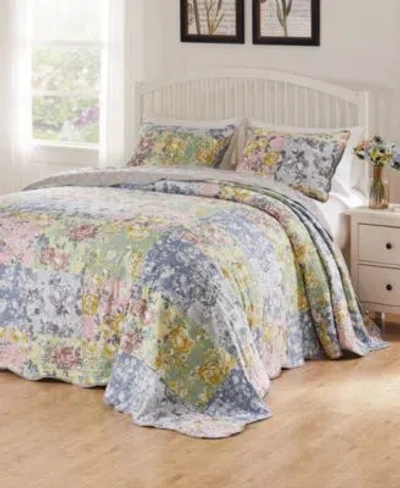 Greenland Home Fashions Greenland Home Emma Floral Print Bedspread Sets In Gray