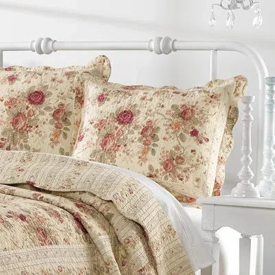 Greenland Home Fashions Greenland Home Fasions Antique Rose Ecru Standard Sham, 20x26 In Neutral