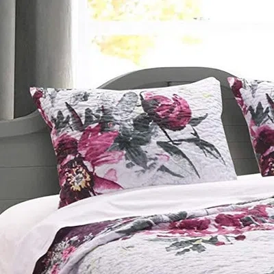 Greenland Home Fashions Greenland Home Fasions Rose Touch Multi King Sham, 20x36 In Pink