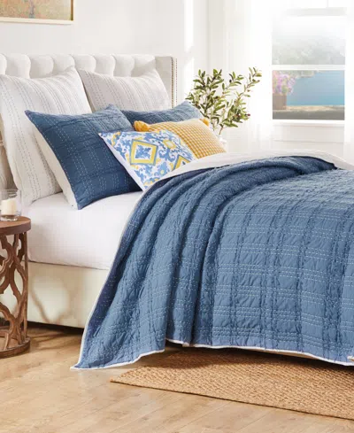 Greenland Home Fashions Portofino Ruffled 3-pc. Quilt Set, King In Blue