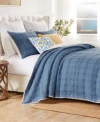 Greenland Home Fashions Greenland Home Portofino Ruffled Quilt Sets In Blue