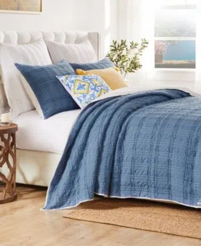 Greenland Home Fashions Greenland Home Portofino Ruffled Quilt Sets In Blue