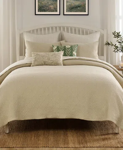 Greenland Home Fashions Harper Reversible 3-piece Coverlet Set, King In Brown