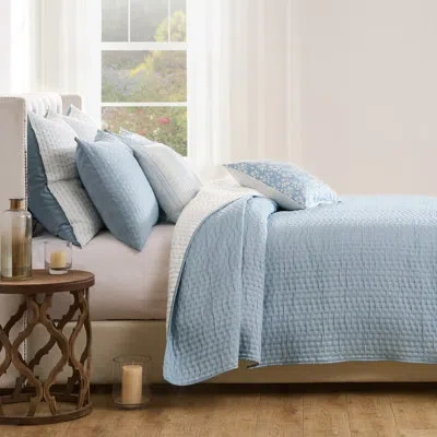 Greenland Home Fashions Homestead 2-piece Twin Size Sky Blue Coverlet Set, 68x88 Inch