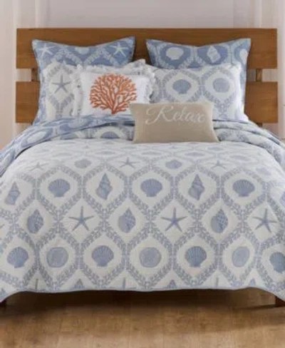 Greenland Home Fashions Laguna Reversible 3 Pc. Coverlet Sets In Blue