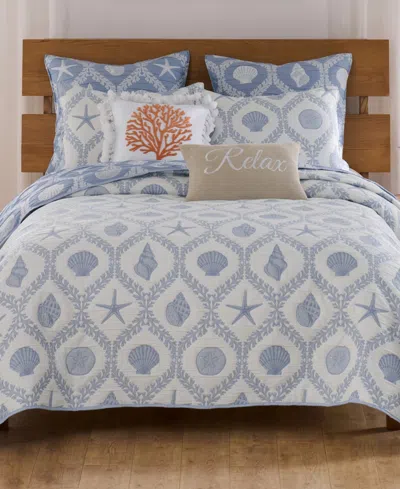 Greenland Home Fashions Laguna Reversible 3-pc. Coverlet Set, King/california King In Blue
