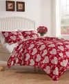 Greenland Home Fashions Lovebirds Woven Jacquard Reversible 3-pc. Coverlet Set, Full/queen In Red