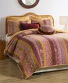 Greenland Home Fashions Marigold Vintage Boho 3-pc. Quilt Set, Full/queen In Brown
