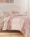Greenland Home Fashions Marina Woven Jacquard Reversible 2-pc. Coverlet Set, Twin/twin Xl In Blush