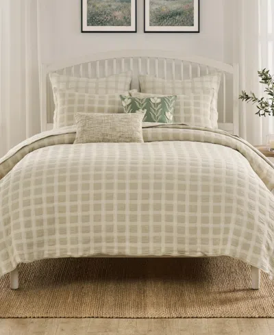 Greenland Home Fashions Millhouse Jacquard-woven 2-piece Coverlet Set, Twin In Brown