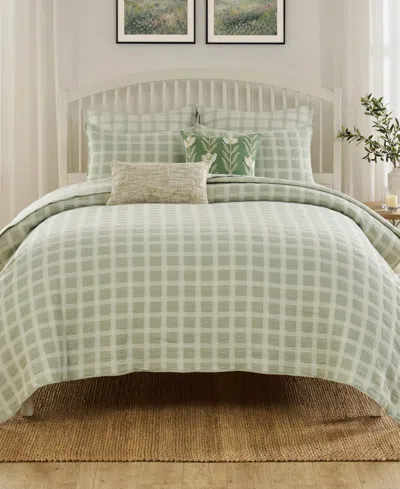 Greenland Home Fashions Millhouse Jacquard-woven 3-piece Coverlet Set, Full/queen In Green