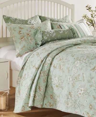 Greenland Home Fashions Olivia Garden Toile 3-pc. Quilt Set, King In Mint