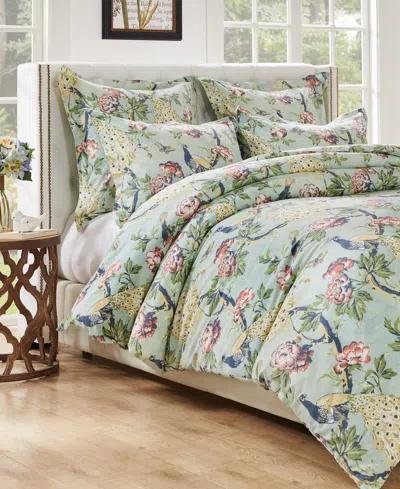 Greenland Home Fashions Pavona 3-pc. Duvet Cover Set, Full/queen In Jade