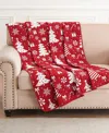 Greenland Home Fashions Peppermint Party Jacquard Woven Reversible Holiday Throw, 50" X 60" In Red