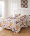Greenland Home Fashions Pinwheel Posey Reversible 3-pc. Quilt Set, King In Peach