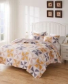 Greenland Home Fashions Pinwheel Posey Reversible Quilt Sets In Peach