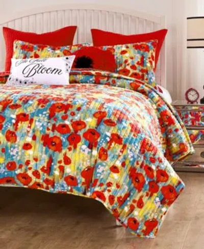 Greenland Home Fashions Poppies Modern Floral Quilt Sets In Multi