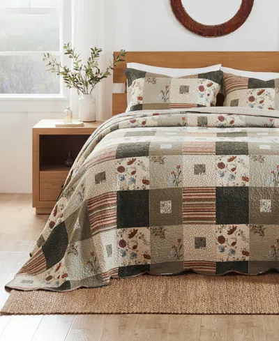 Greenland Home Fashions Sedona Desert Beauty 3-pc. Bedspread Set, Queen In Gray