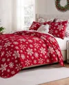 Greenland Home Fashions Snowflakes Holiday Matelasse 2-pc. Coverlet Set, Twin In Red