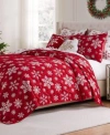 Greenland Home Fashions Snowflakes Holiday Matelasse Coverlet Sets In Red