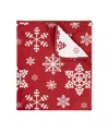 Greenland Home Fashions Snowflakes Jacquard Woven Reversible Holiday Throw, 50" X 60" In Red
