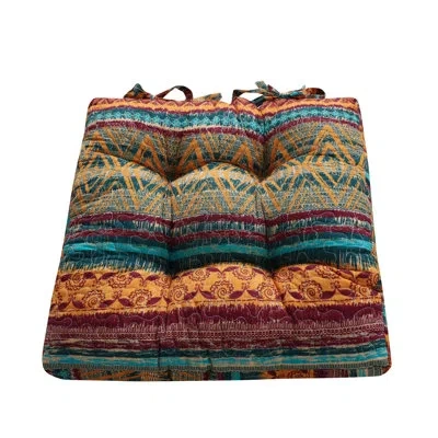 Greenland Home Fashions Southwest Chair Pad Set Furniture Cushion, 18 In Multi