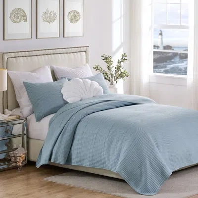 Greenland Home Fashions Textured Solid Coverlet Set In Cosmo Chambray