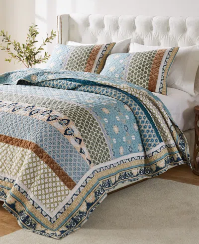Greenland Home Fashions Thalia 3-pc. Quilt Set, King In Blue