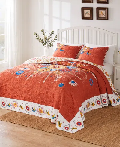 Greenland Home Fashions Topanga 3-pc. Bedspread Set, King In Spice