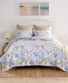 Greenland Home Fashions Tropics Coastal Palm 3 Piece Quilt Set, King/california King In Mist