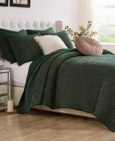 Greenland Home Fashions Velvet Crush Textured 2-pc. Quilt Set, Twin In Green